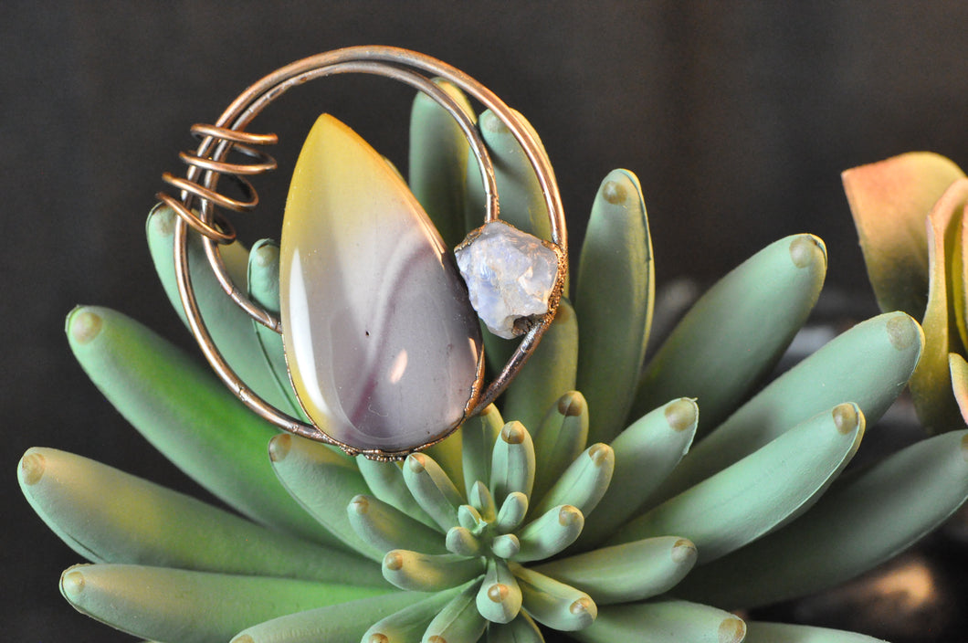 Mookaite Jasper Power Circles Pendant with Celestite